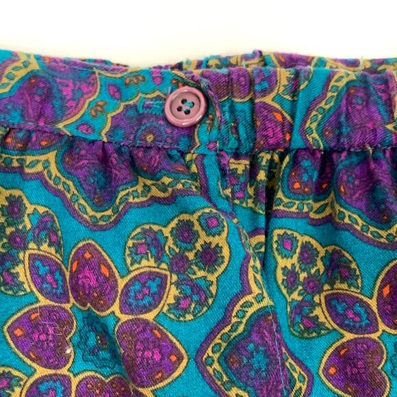 Vintage 90s {Jantzen} A-Line Midi Skirt Purple/Blue Paisley XL - Picture 7 of 12